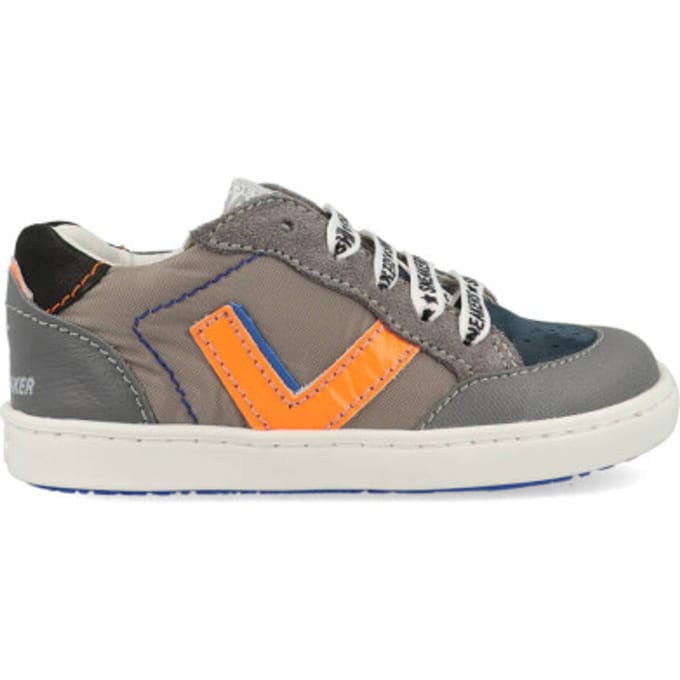 Sneakers | Jongens | Grey Orange | Leer | Shoesme | Maat 24