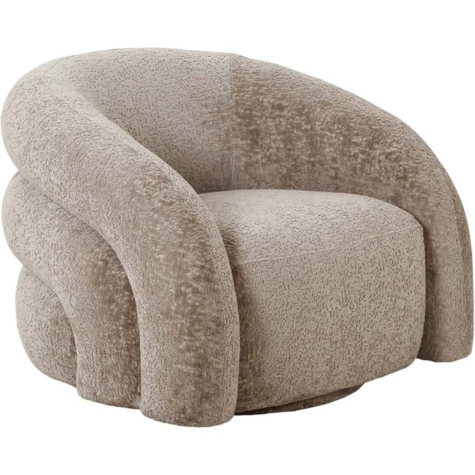 House Collection Chenille Fauteuil Draaibaar Stig Beige