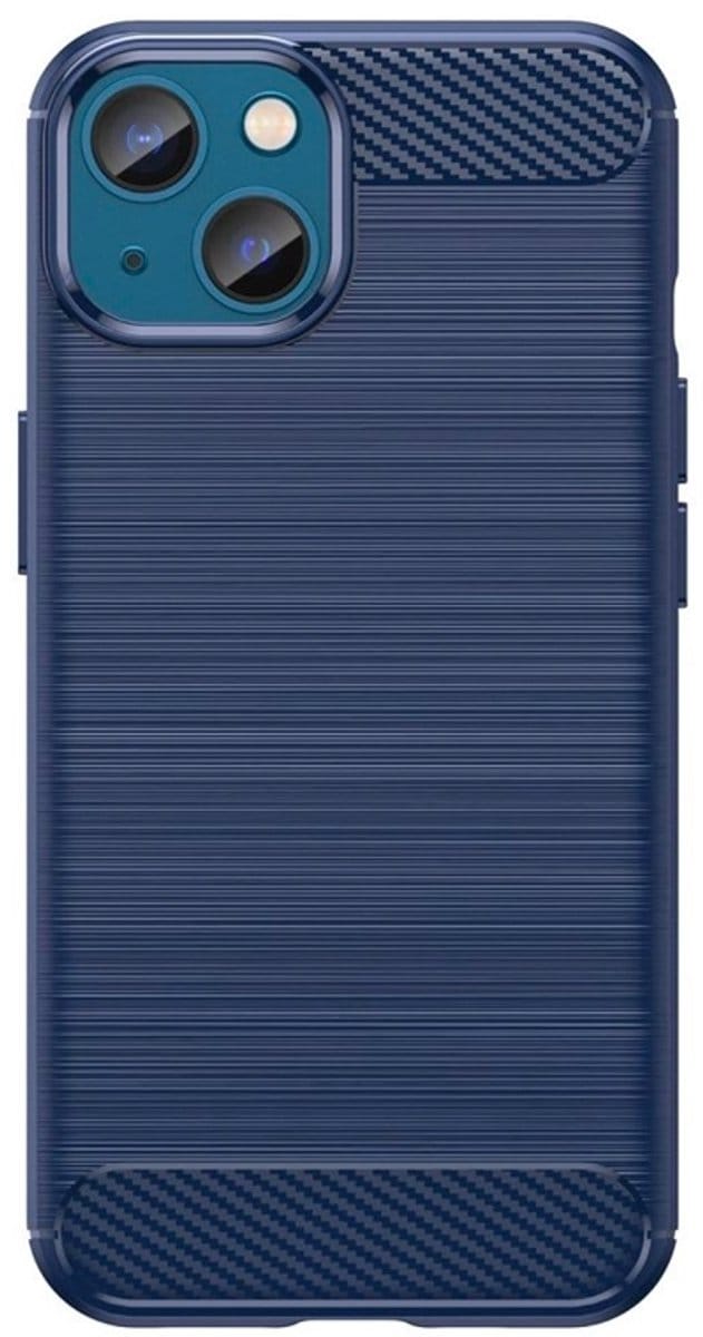 Mobiq Carbon Look Hoesje geschikt voor iPhone 14 Plus - Flexibele TPU Case