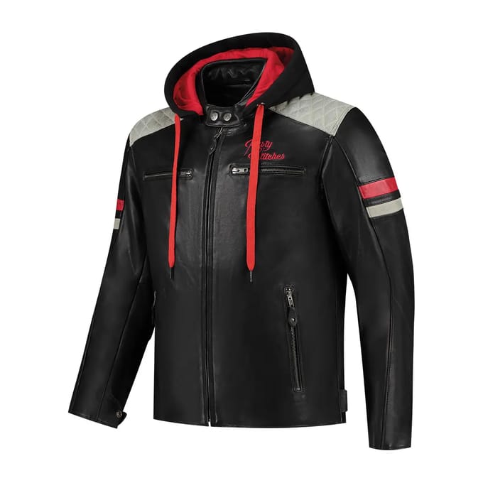 Motorcycle leren jack met capuchon Rusty Stitches Jack Jari V2