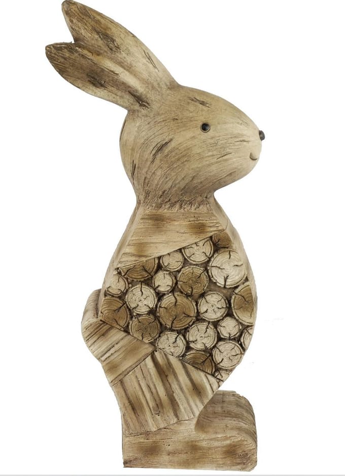 Haas Woody M naturel staand / pasen Paasdecoratie