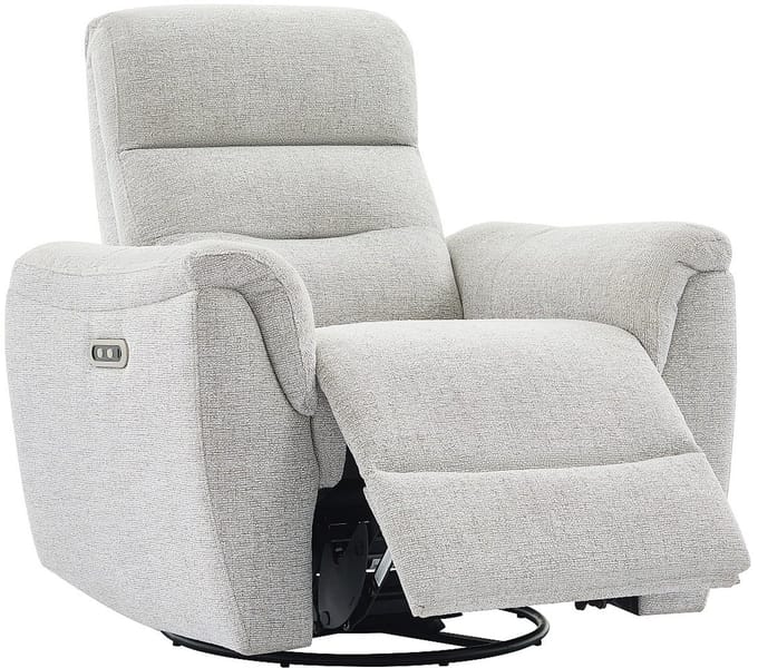 Vente-unique Elektrische relaxfauteuil in lichtgrijze gestructureerde stof - BREVIO