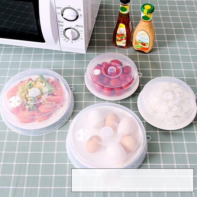 Couvercle de protection pour micro-ondes transparent en PP, protection des aliments, design sûr et sain 14cm