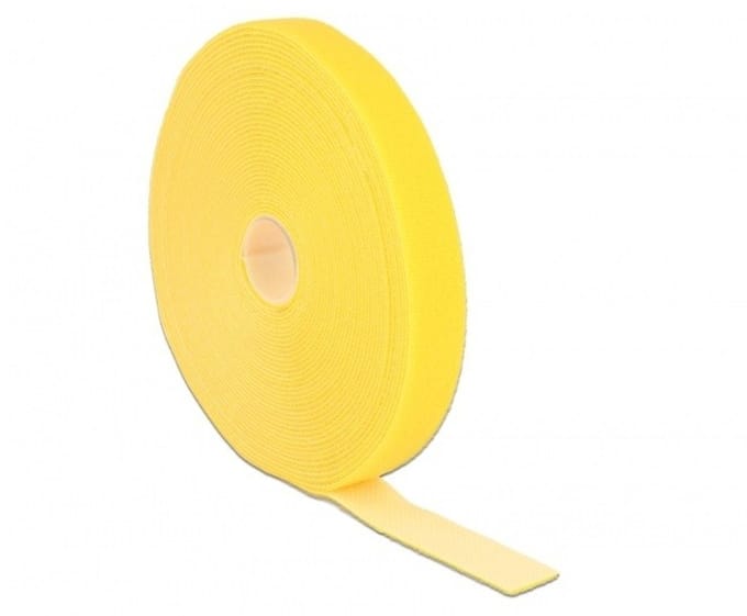 Klittenband rol 20mm / geel (10 meter)