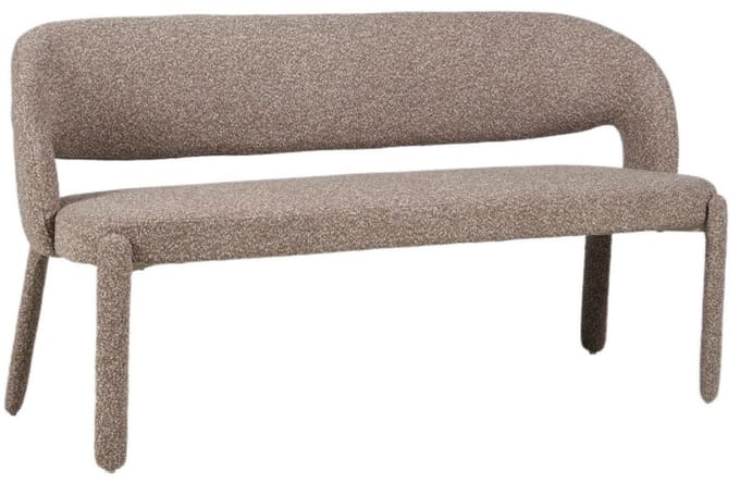 Bronx71® Eetkamerbank June bruin bouclé 160 cm - eettafelbank - eetbank