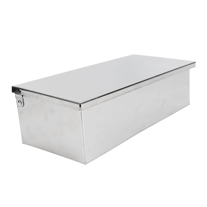 Boîte à assaisonnements avec couvercle à charnière Contenant à épices en acier inoxydable 304 Multi-compartiments Organisateur de cuisine L white