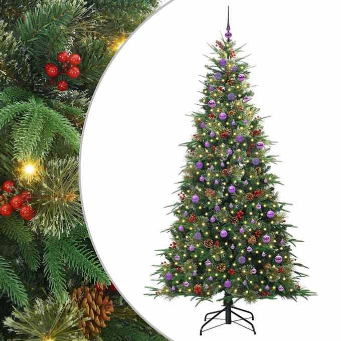 vidaXL Kunstmatige Inklapbare Kerstboom Groen 240 cm PE en PVC