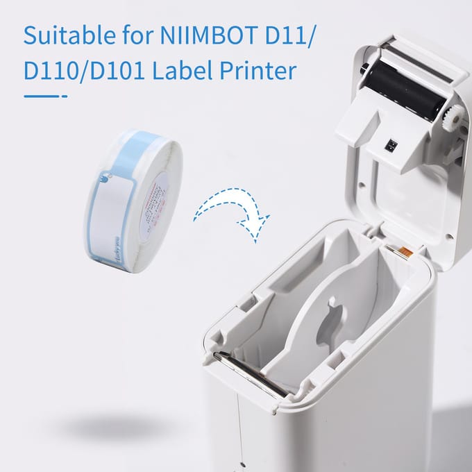 Niimbot Thermisch Kabel Label Papier voor D11 D110 D101 Labelprinter Barcode Prijs Maat Naam Blanco Labels Waterdicht Scheur gray