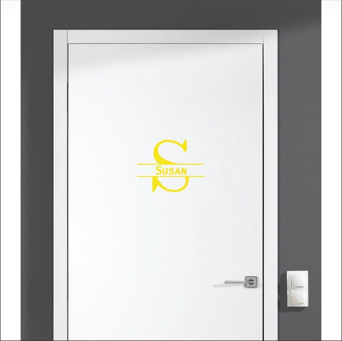 Deursticker Met Naam -  Susan - Geel
