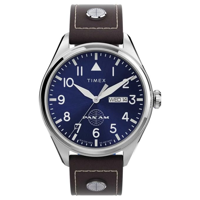 Timex Pan-Am TWG030100 Horloge - Leer - Bruin - Ø 42 mm
