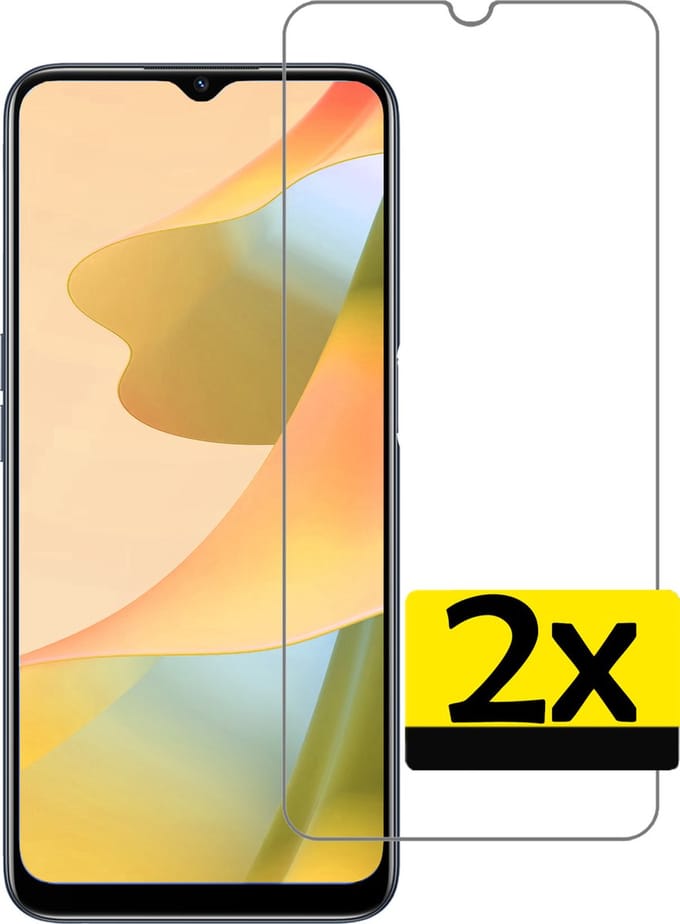Screenprotector - Geschikt voor OPPO A16 - 2 Stuks - Extra Sterk - Beschermglas - Gehard Glas - Tempered Glass - Screen Protector