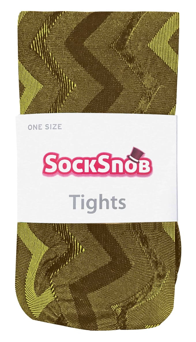 Sock Snob Dames80 denier ondoorzichtig patroon panty's - Geel Weven