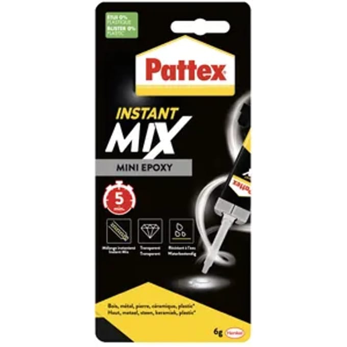 Pattex Twee componentenlijm SuperMix Universal 6ml | 2-componentenlijm Epoxy | Extreem sterk & Makkelijk Bindend - Epoxylijm