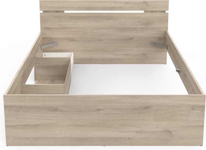 Bed Michigan 140 × 200 cm – eik – met 2 lades en open vak