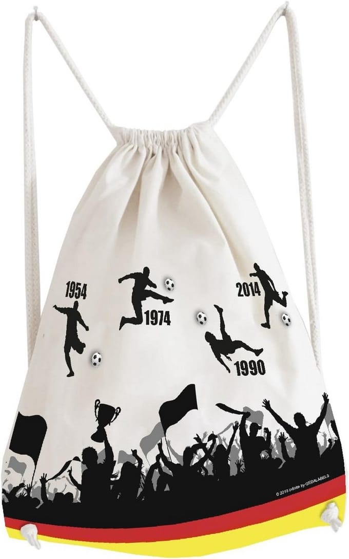Voetbal Gymtas met Jaargetallen 33x42cm Multicolor