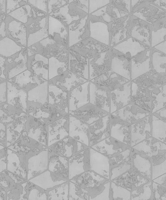 Reflets dessin grijs vierkantjes (vliesbehang, grijs)