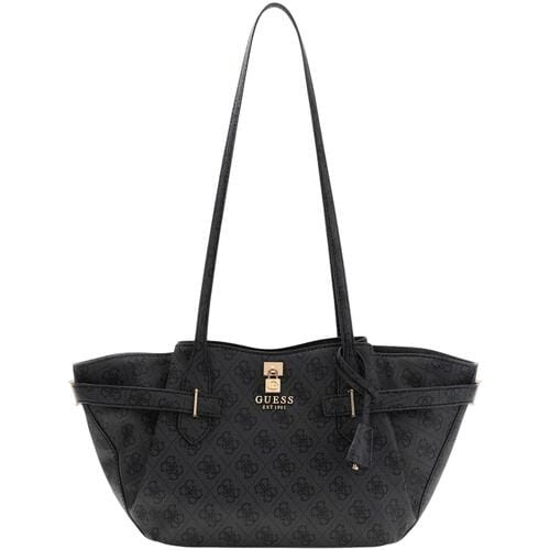 GUESS schoudertas Yesba Girlfriend Shoulder Satchel Bag Coal Logo donkergrijs