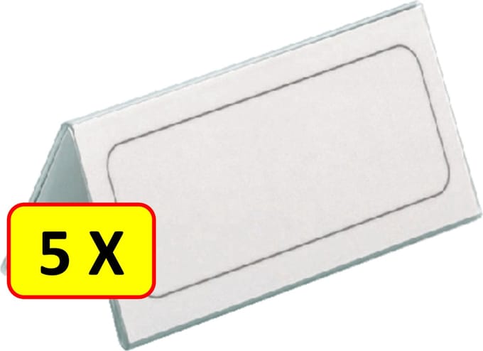 5 x Tafelnaambord Durable 8052 - 61x210mm (groot) - transparant