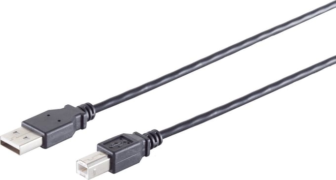 USB-A - USB-B kabel | USB2.0 | 2,5W | zwart | 3 meter