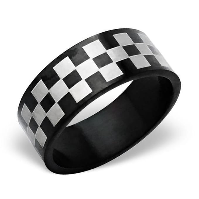 Amanto Ring Ayaan - 316L Staal - Geblokt - 8mm - Maat 66-21mm