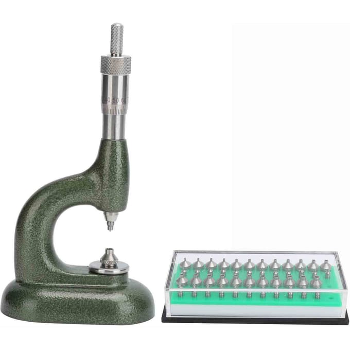 Horlogereparatiegereedschap Horlogemaker Strass Zetmachine Draadspoed Micrometer Donkergroen donkergroene kleur
