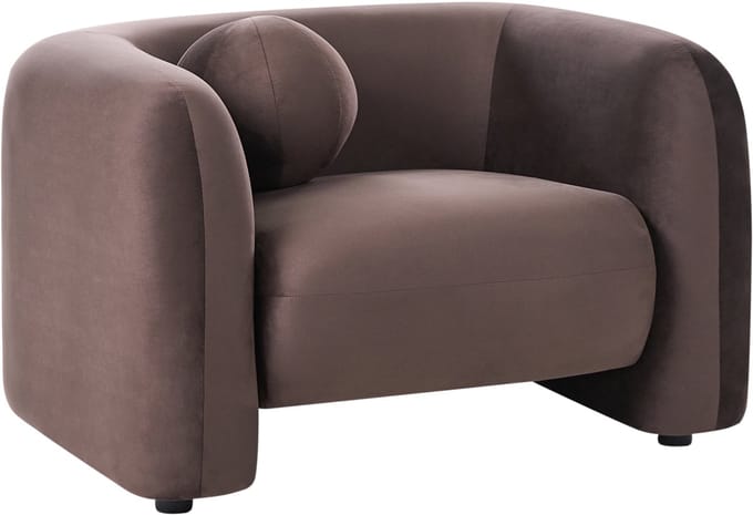 LEIREN - Fauteuil - Donkerbruin - Fluweel