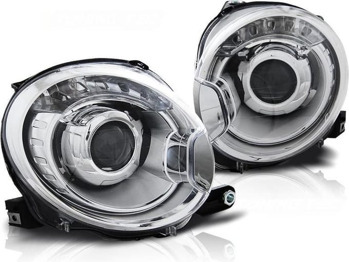 Koplampen FIAT 500 07-15 PROJEKTOR CHROOM