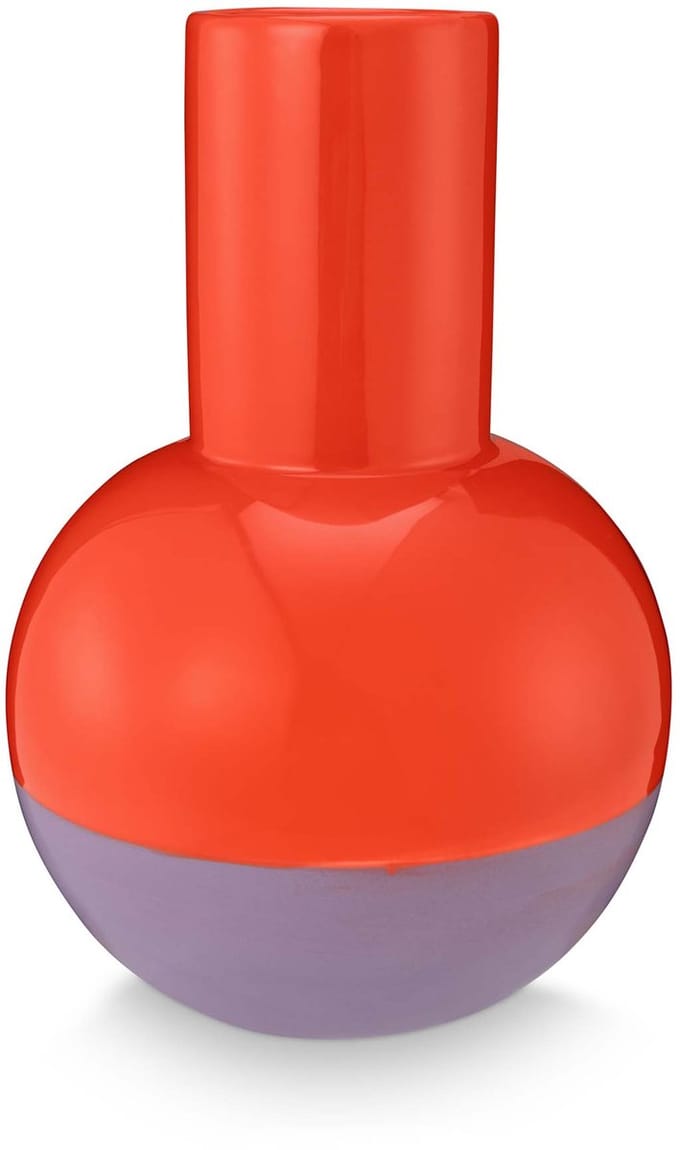 vtwonen Vaas - Decoratie - Bloemenvaas van Keramiek - Rood - 21cm