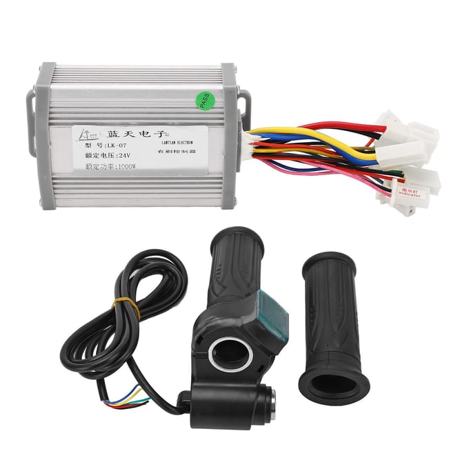 24V 1000W Fiets Geborstelde Motor Controller met Draaigashendel Sleutels Elektrische Fiets black