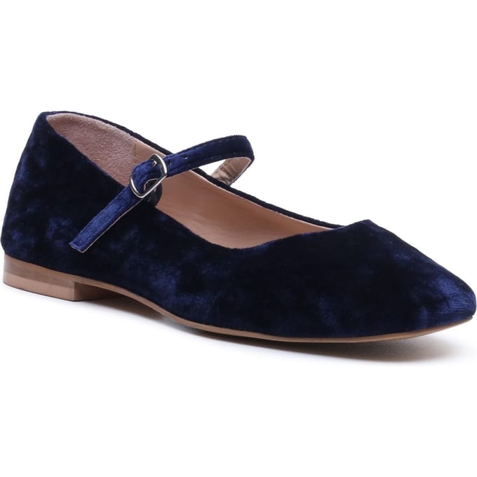 Hush Puppies Pasha Velvet Dames Navy Ballerina's