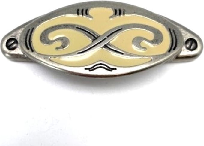 Komgreep antiek Zilver met Ivoor inleg 84mm