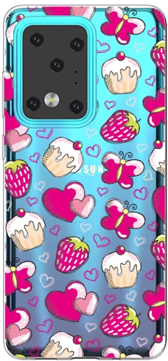 Softcase hoes - Geschikt voor Samsung Galaxy S20 Ultra - Hartjes