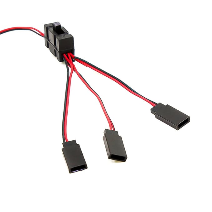 3 manier LED Licht Aan/uit Controller Schakelaar Y Kabel voor TRX-4 SCX10 1/10 afstandsbediening Auto Licht zwart