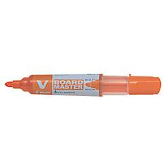 Whiteboard marker PILOT V-Board Master, navulbaar, inktniveau-indicator, ronde punt, oranje, 1 st.