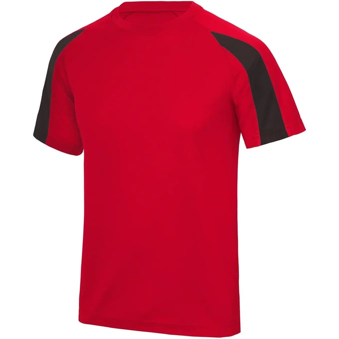 Just Cool - Kids´ Contrast Cool T - Fire Red - 12/13 (XL)