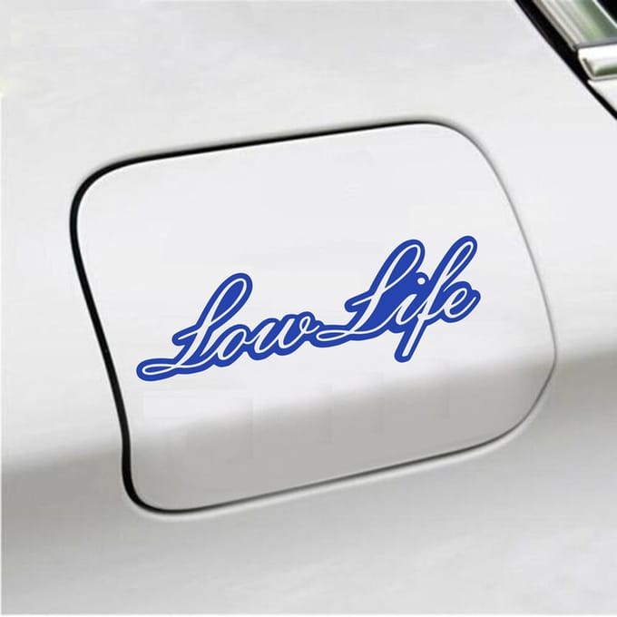 Bumpersticker - Low Life - 6,5 X 20 - Blauw
