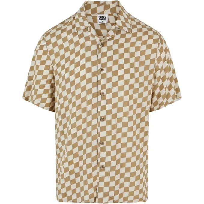 Urban Classics - Viscose AOP Resort Overhemd - S - Beige