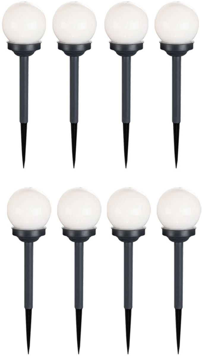 Set van 8 LED buiten solar lampen globe ontwerp aarde spike stekker lichten tuinpad verlichting