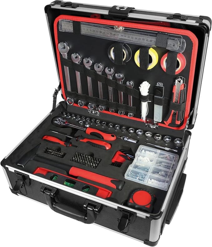 Gereedschapstrolley 211-delig met Handgereedschap Set