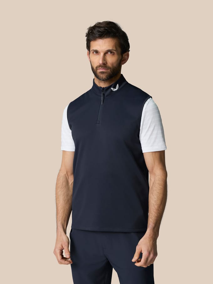Club Halve Rits Gilet - Marineblauw