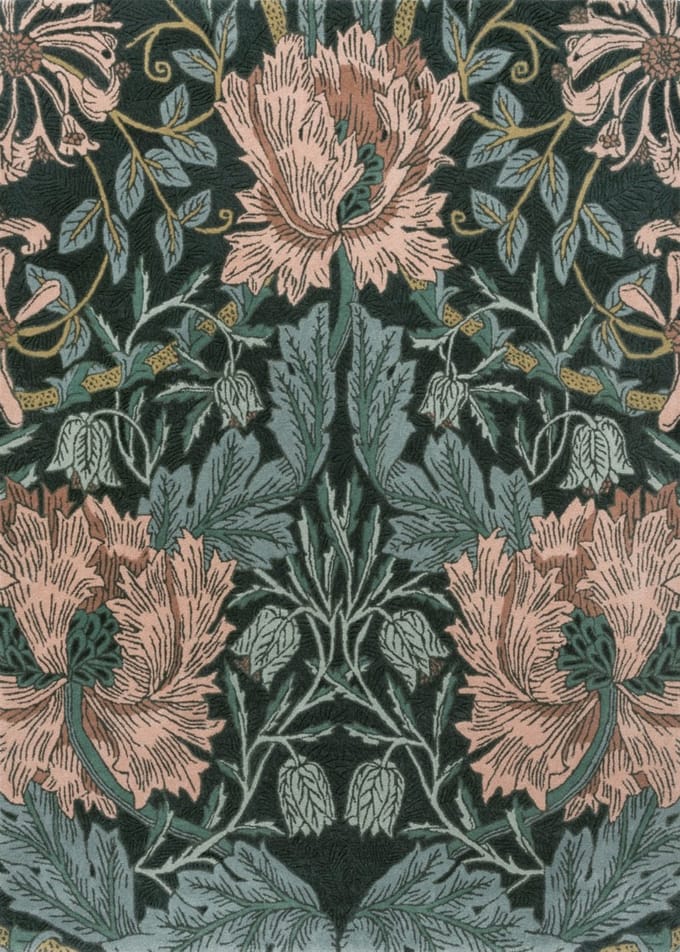 Morris & Co Honeysuckle Tulip Teal 130407 - 250 x 350 cm