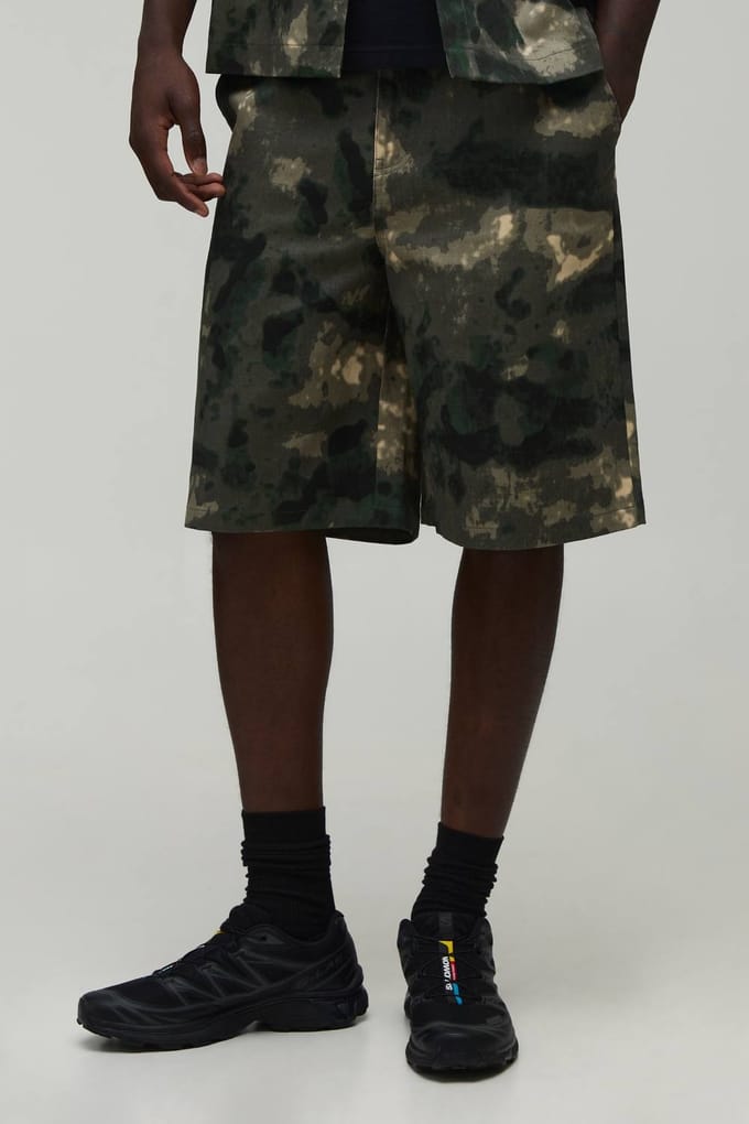 Parachute Fit Camo Twill Gecoördineerde Short | Khaki | Size 32