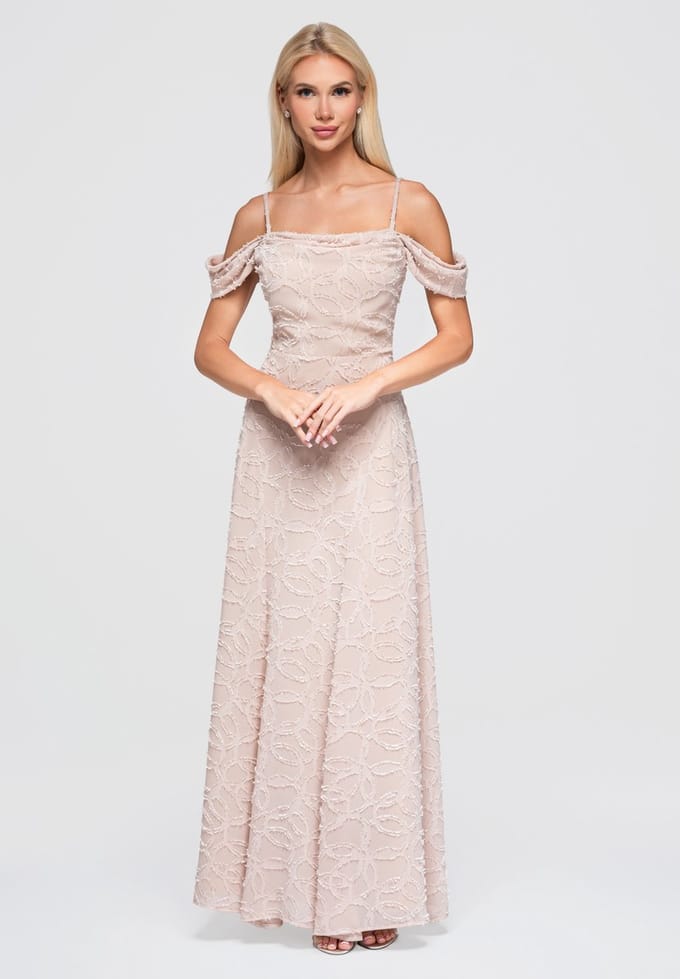 LARICA Jurk - Rits - Gebloemd - Jurk Beige M