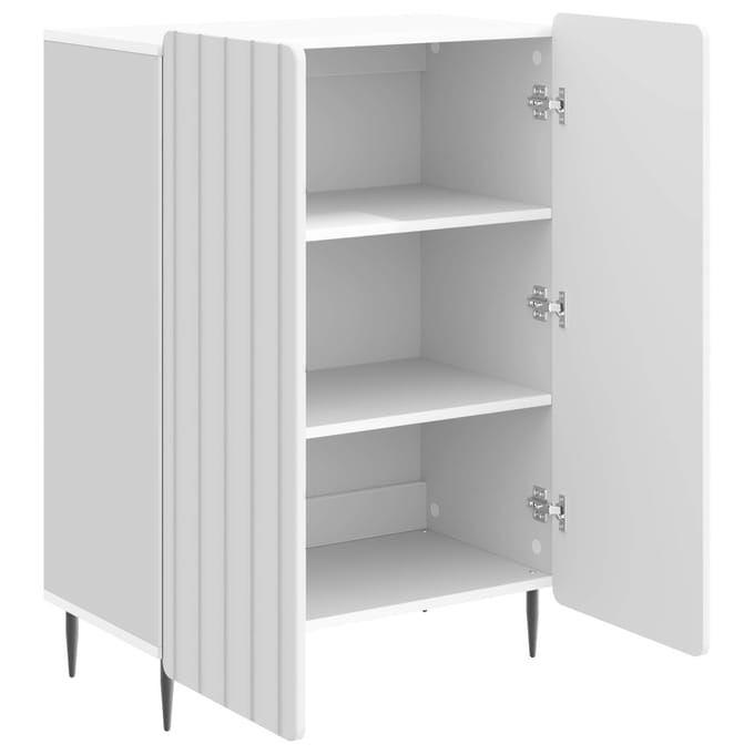 vidaXL - Dressoir - Hoogglans - Wit - 66 - x - 34,5 - x - 92 - cm - Bewerkt - hout