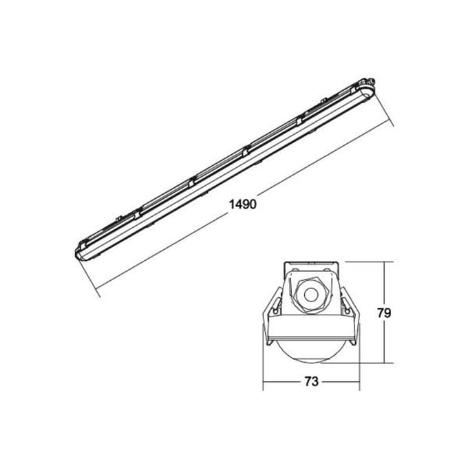 Brumberg 78013114 LED-lamp voor vochtige ruimte LED 28 W Wit Grijs