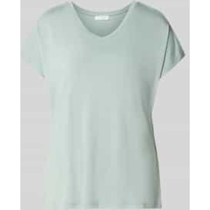 T-shirt van mix van viscose en elastaan met v-hals