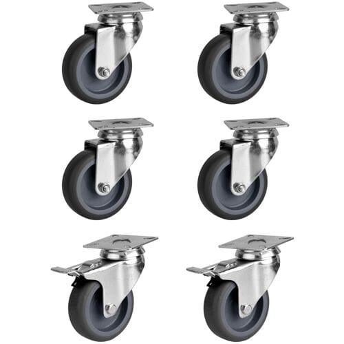 GGM Gastro (6 stuks) Rollenset voor koel- en vrieskasten - geschikt voor BGKF, GTF, KTF, KTGFF, KUF & ZTSF zilver