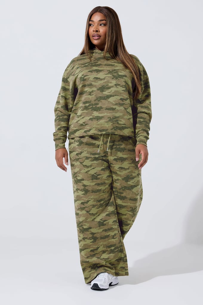 Limited Collection Khaki Groene Camo Print Hoodie Size 44
