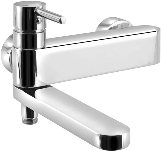 Sapho Rhapsody Wandgemonteerde badmengkraan, draaibare uitloop, chroom