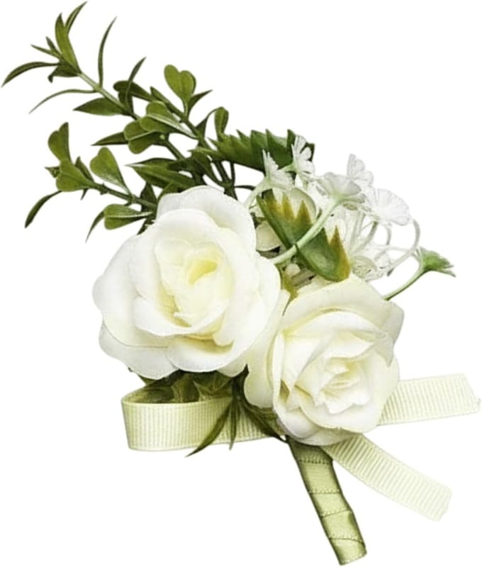 Bruidegom Corsage - Bruidsaccessoire - Feestelijke Ceremonie - Natuurlijk Uiterlijk - 7x12 cm